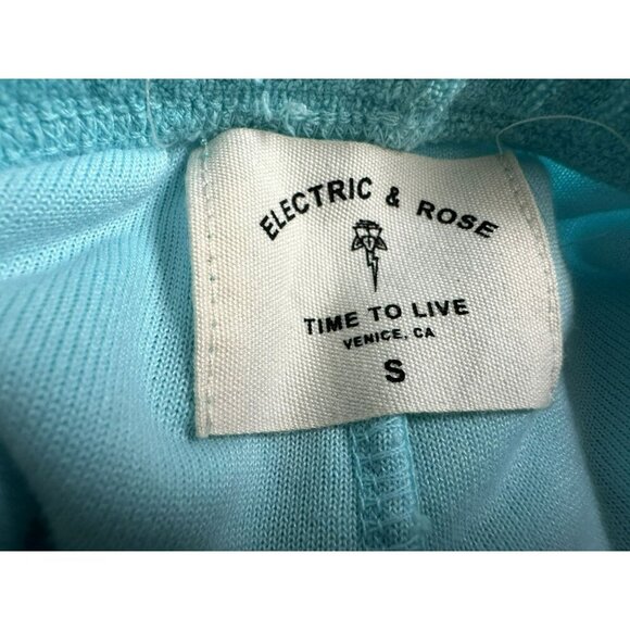 Electric and Rose Turquoise French Terry Drawstring Waist Shorts Sz S Comfy NEW - Picture 5 of 5
